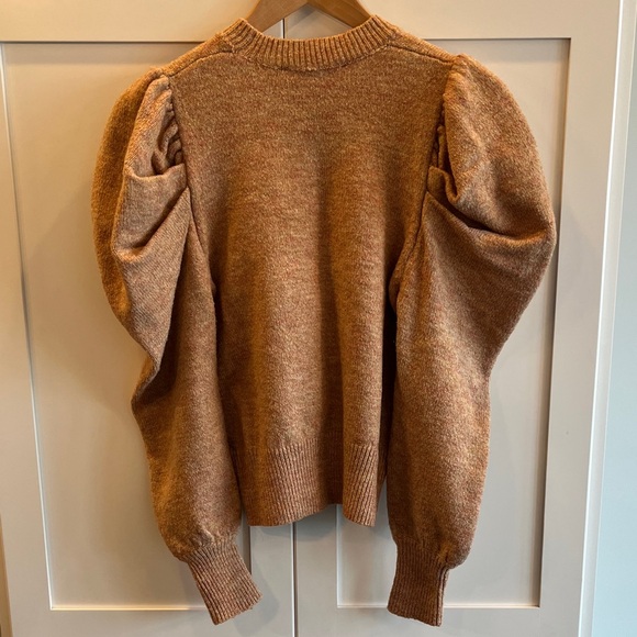 Astr the Label Women's Tan Puff Sleeve Sweater - Picture 4 of 5